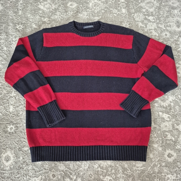 Brandy Melville Women's Oversized Preppy Nautical Navy & Red Sweater Size L/XL - Picture 2 of 4